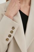 Піджак з домішкою вовни Herskind Lilith Blazer колір бежевий двобортний однотонний