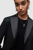 Піджак AllSaints колір чорний однобортний однотонна