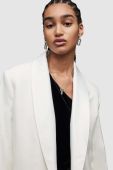 Піджак AllSaints колір білий двобортний однотонна