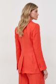 Льняний жакет Luisa Spagnoli колір помаранчевий однобортний однотонна