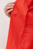 Льняний жакет Luisa Spagnoli колір помаранчевий однобортний однотонна
