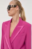 Піджак Patrizia Pepe колір рожевий однобортний однотонна (3211997)