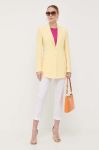 Піджак Patrizia Pepe колір жовтий однобортний однотонна (3241338)