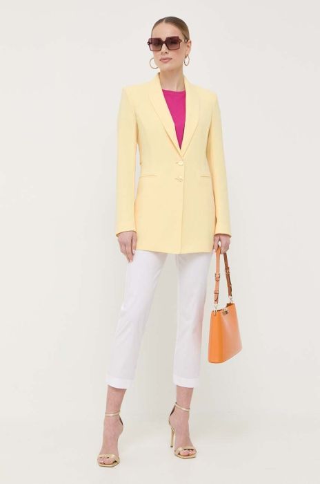 Піджак Patrizia Pepe колір жовтий однобортний однотонна (3241338)