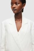 Піджак з домішкою льону AllSaints колір білий oversize однотонна