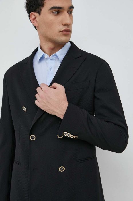 Вовняний піджак Emporio Armani колір чорний