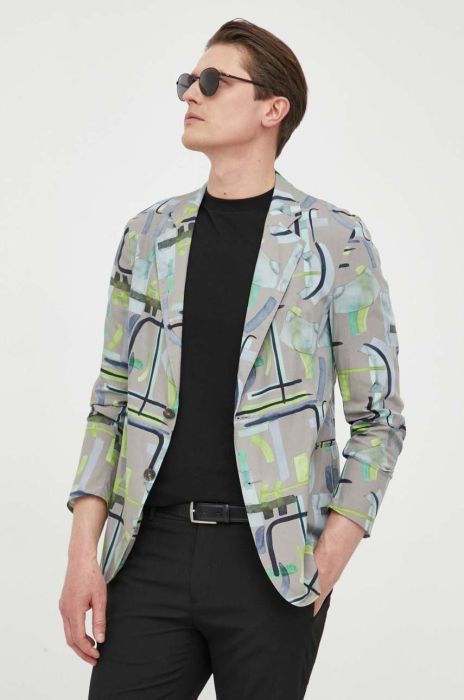 Піджак Emporio Armani чоловіча колір сірий