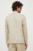 Льняний жакет Sisley колір бежевий