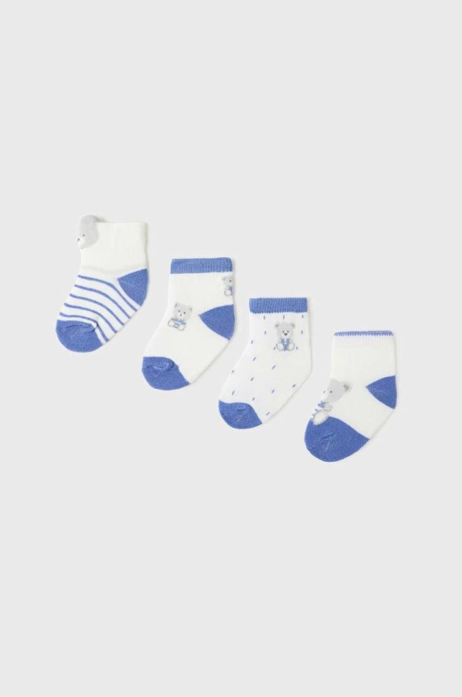 Шкарпетки для немовлят Mayoral Newborn 4-pack колір блакитний (2954525)