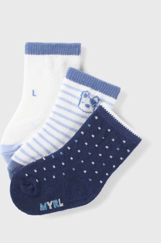 Шкарпетки для немовлят Mayoral Newborn 3-pack колір синій фото 2