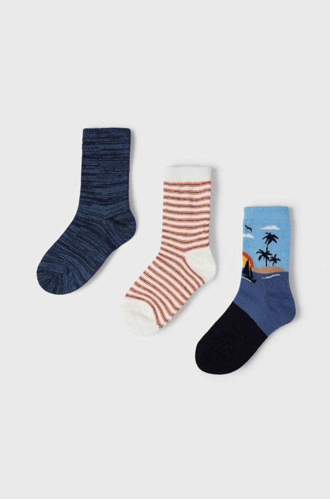 Дитячі шкарпетки Mayoral 3-pack колір синій (3044874)