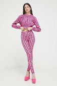 Легінси Love Moschino жіночі колір рожевий візерунок