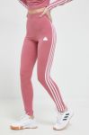 Легінси adidas жіночі колір рожевий з аплікацією (2996204)