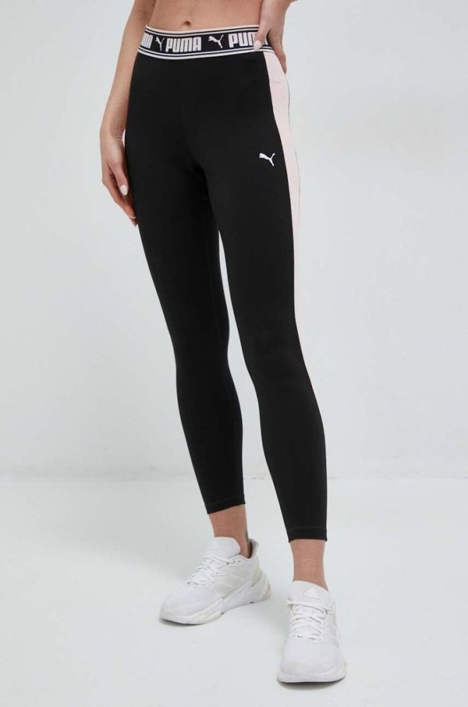Легінси для тренувань Puma Strong Fashion колір чорний з принтом фото 2