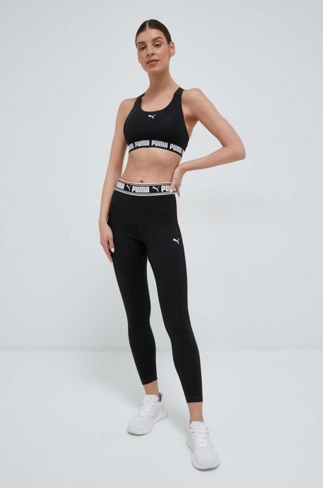 Легінси для тренувань Puma Strong Fashion колір чорний з принтом фото 4