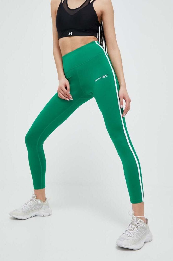 Легінси для тренувань Reebok Reebok Identity Energy колір зелений з принтом