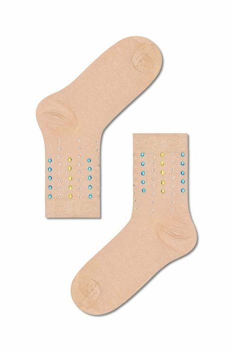 Шкарпетки Happy Socks Brown Melissa Crew жіночі колір бежевий Шкарпетки Happy Socks Brown Melissa Crew жіночі колір бежевий