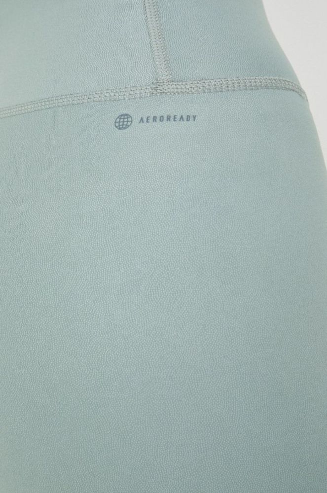 Легінси для тренувань adidas Performance Optime Shine жіночі колір зелений однотонні фото 4