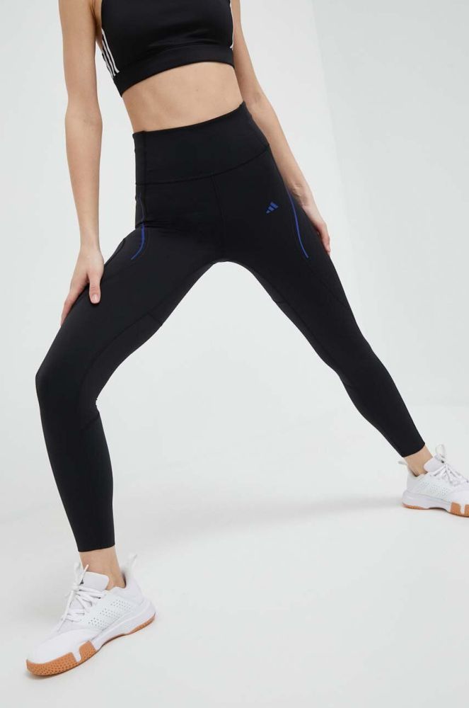 Легінси для тренувань adidas Performance Tailored HIIT Luxe колір чорний однотонні