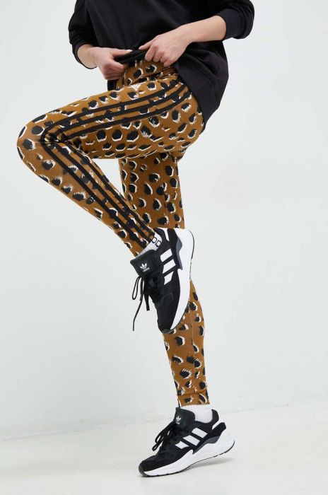 Легінси adidas жіночі колір зелений візерунок