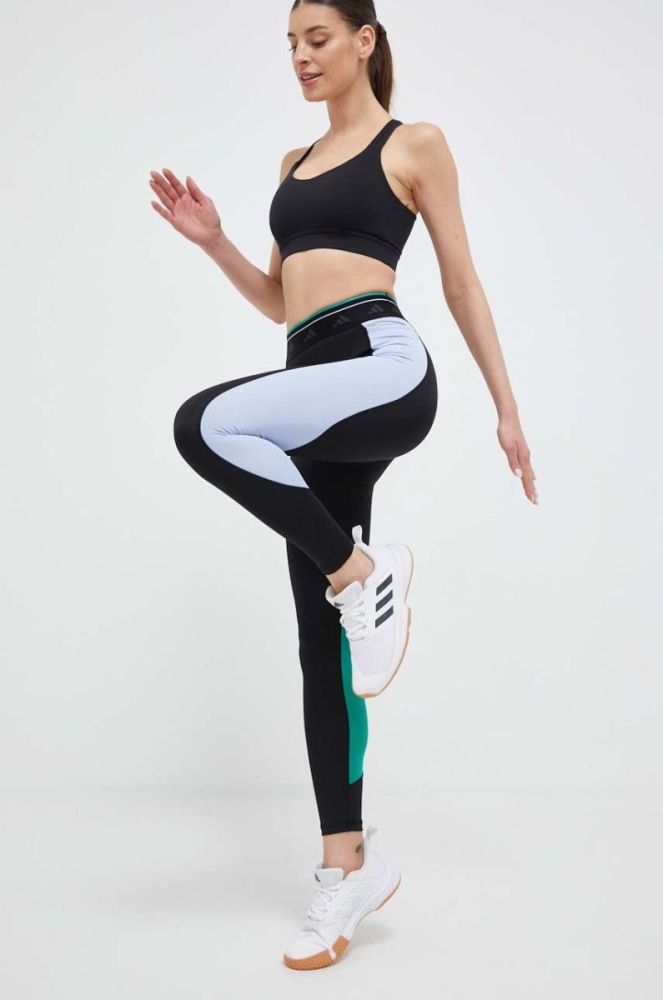 Легінси для тренувань adidas Performance Techfit Colorblock колір чорний візерунок фото 2