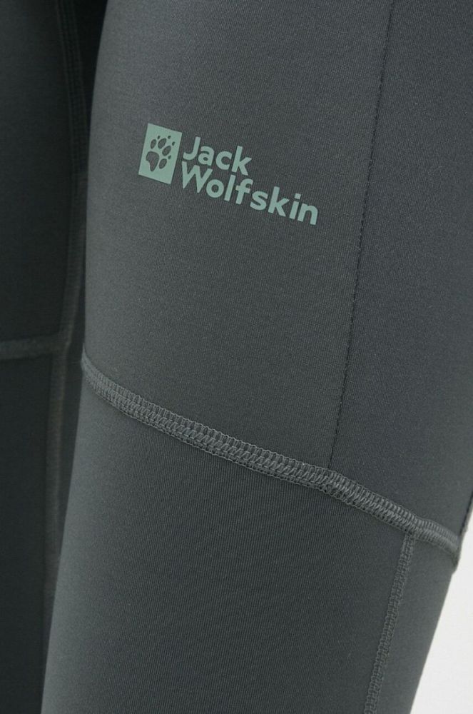 Спортивні легінси Jack Wolfskin Berntal Tights жіночі колір зелений однотонні фото 4