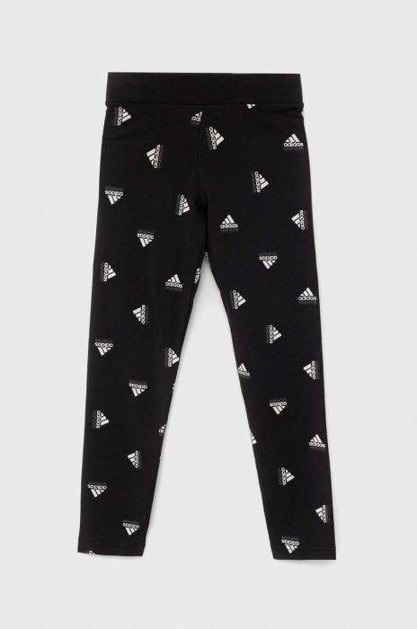 Дитячі легінси adidas G BLUV колір чорний візерунок