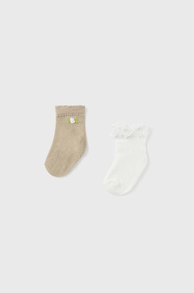 Шкарпетки для немовлят Mayoral 2-pack колір коричневий