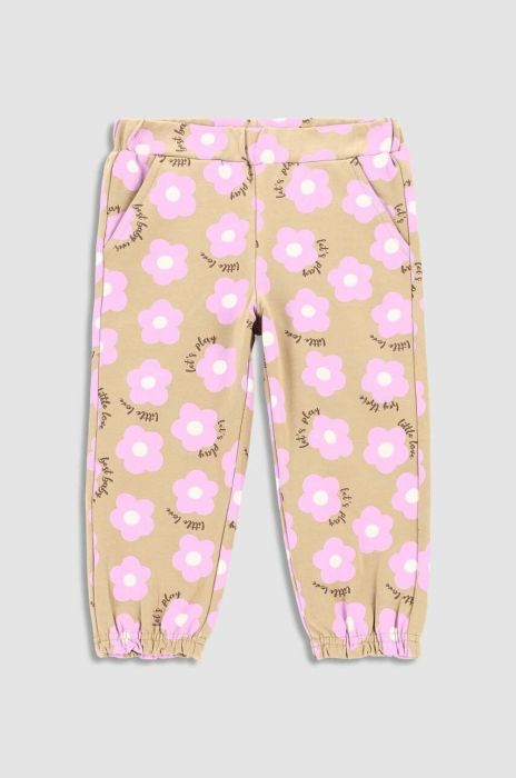 Дитячі спортивні штани Coccodrillo колір бежевий візерунок (3028020)