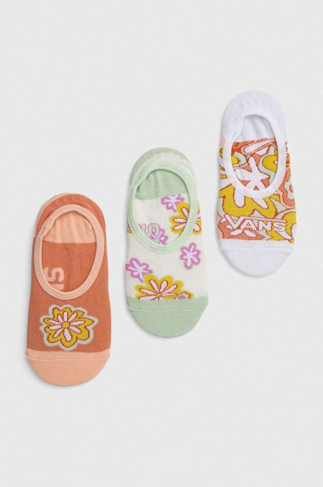 Дитячі шкарпетки Vans PSYCHEDELIC FLORAL CANO SUN BAKED 2-pack колір помаранчевий