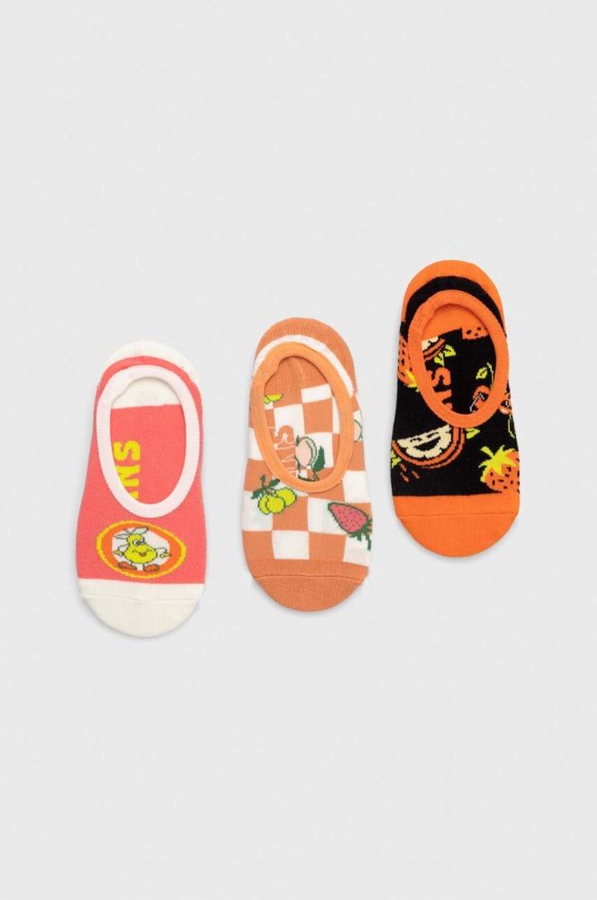 Дитячі шкарпетки Vans LET THERE BE FRUIT CANO CALYPSO CORAL 3 шт колір помаранчевий