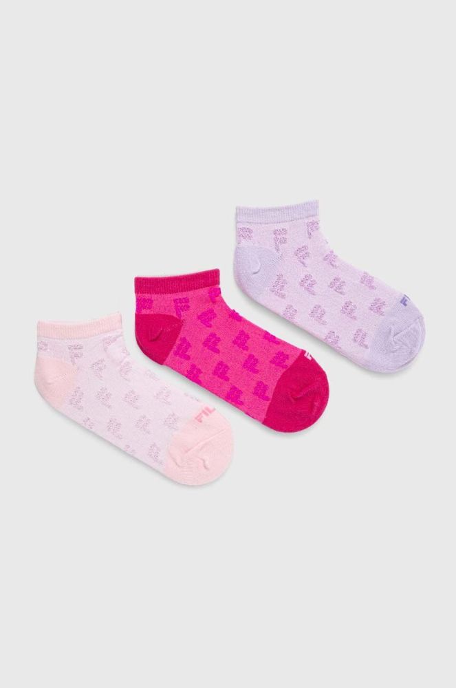 Дитячі шкарпетки Fila 3-pack колір фіолетовий (3207089)