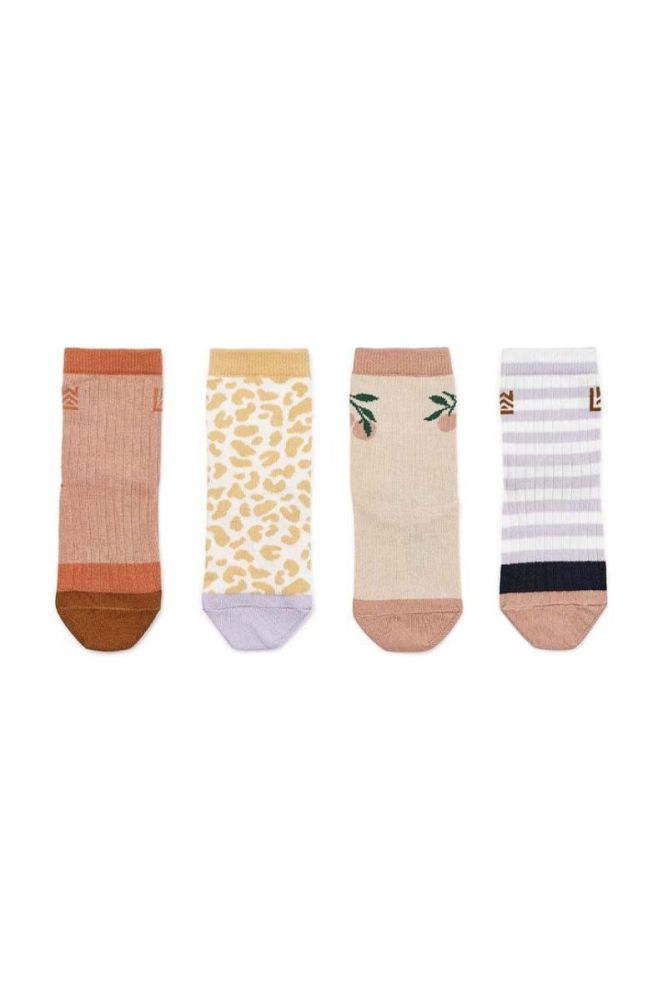 Дитячі шкарпетки Liewood 4-pack колір бежевий фото 2