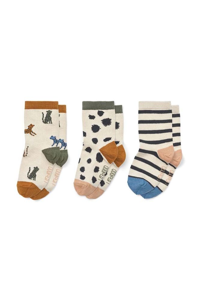 Дитячі шкарпетки Liewood 3-pack колір бежевий (3279202)