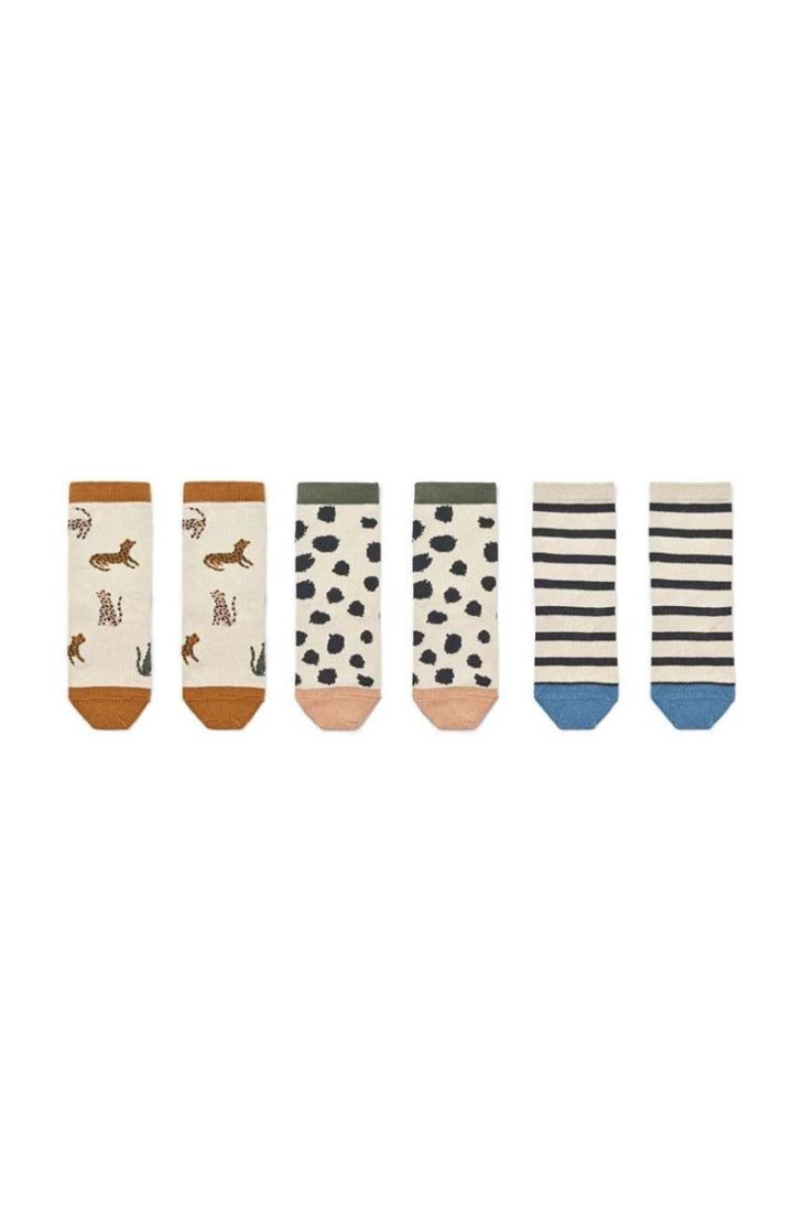 Дитячі шкарпетки Liewood 3-pack колір бежевий (3279202)