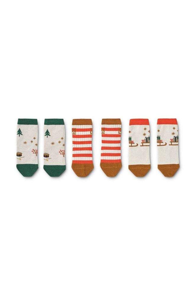 Дитячі шкарпетки Liewood 3-pack колір бежевий (3279183) фото 2