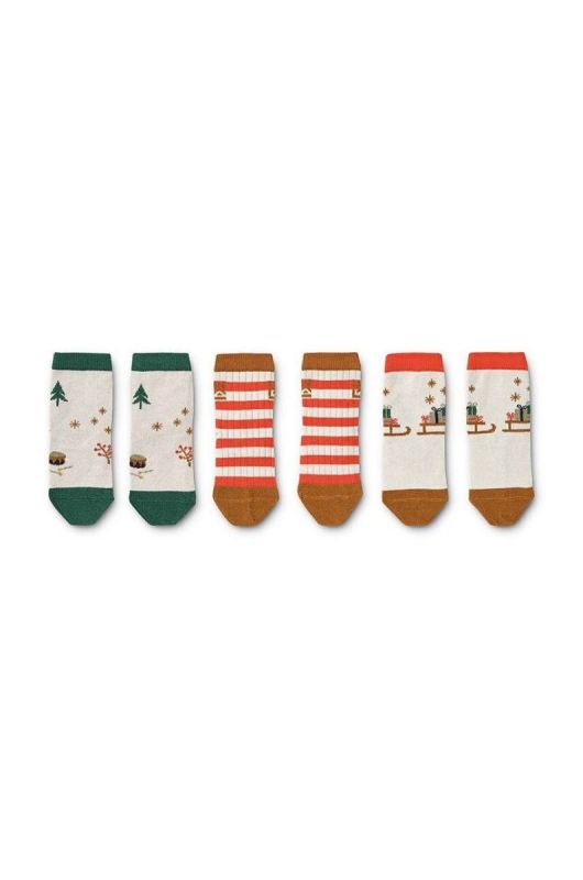 Дитячі шкарпетки Liewood 3-pack колір бежевий (3279183) фото 2