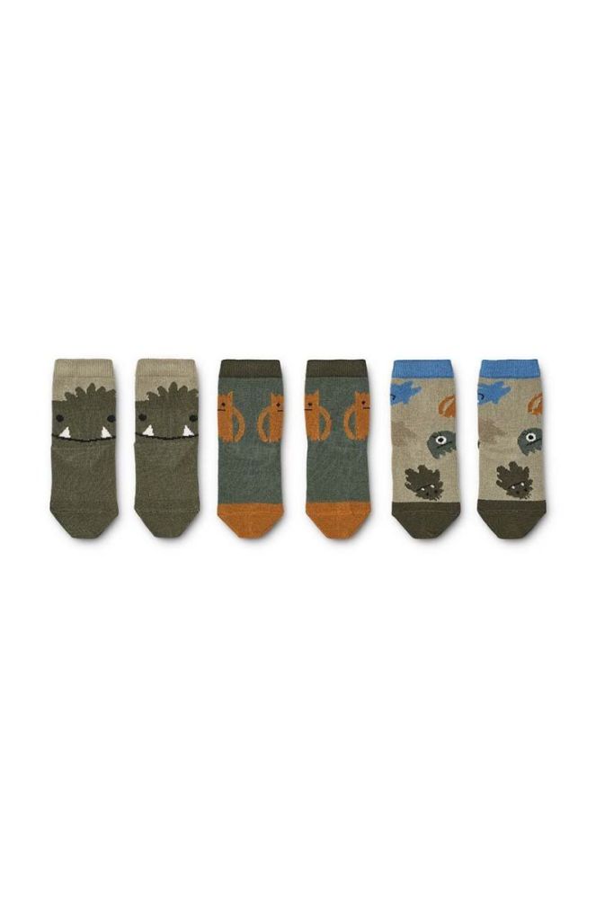 Дитячі шкарпетки Liewood 3-pack колір бежевий (3279189) фото 2