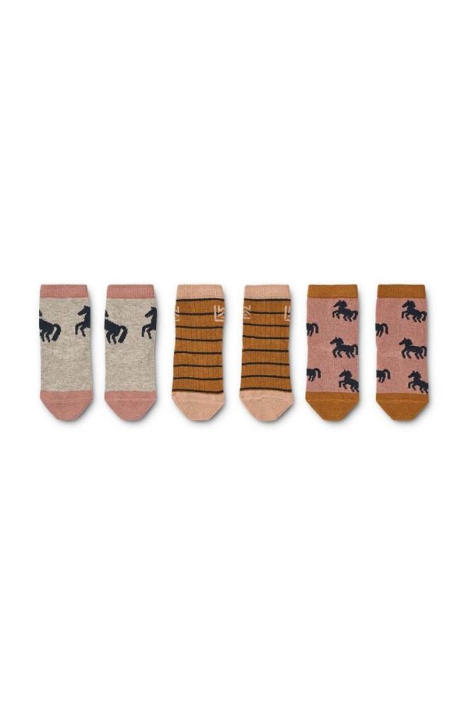 Дитячі шкарпетки Liewood 3-pack колір бежевий (3279195) фото 2