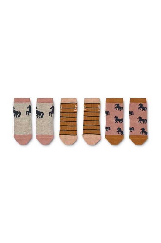 Дитячі шкарпетки Liewood 3-pack колір бежевий (3279195) фото 2