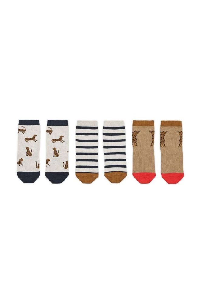 Дитячі шкарпетки Liewood 3-pack колір бежевий (2931594) фото 2