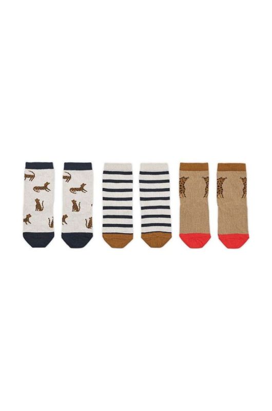Дитячі шкарпетки Liewood 3-pack колір бежевий (2931594) фото 2