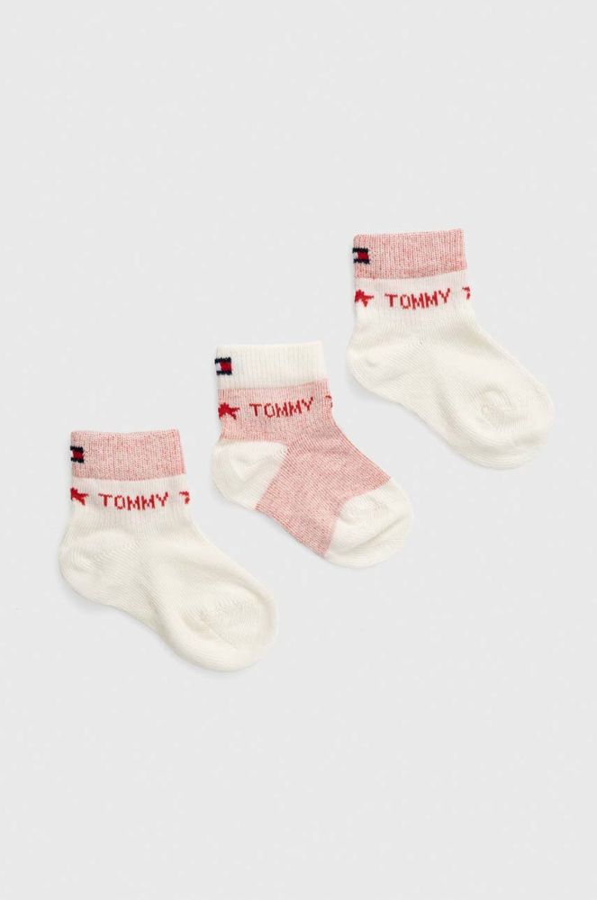 Шкарпетки для немовлят Tommy Hilfiger 3-pack колір рожевий (3045090)