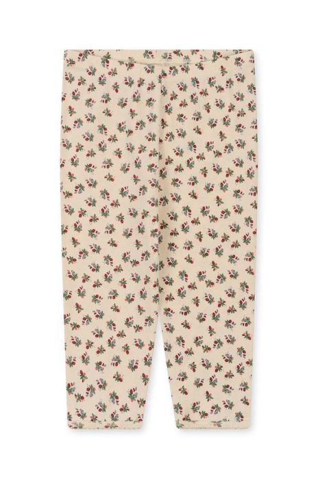 Дитячі бавовняні легінси Konges Sl?jd колір білий з принтом