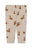 Дитячі бавовняні легінси Konges Sl?jd колір бежевий з принтом