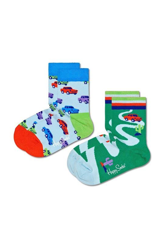 Дитячі шкарпетки Happy Socks Kids Car 2-pack колір блакитний (3120308)