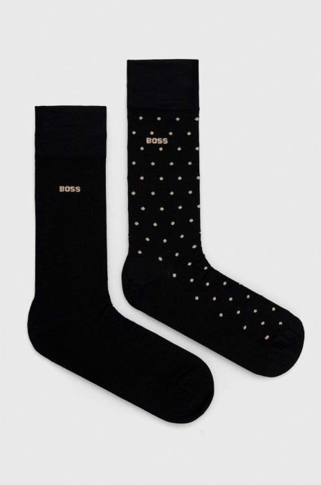 Шкарпетки BOSS 2-pack чоловічі колір чорний (2922084)