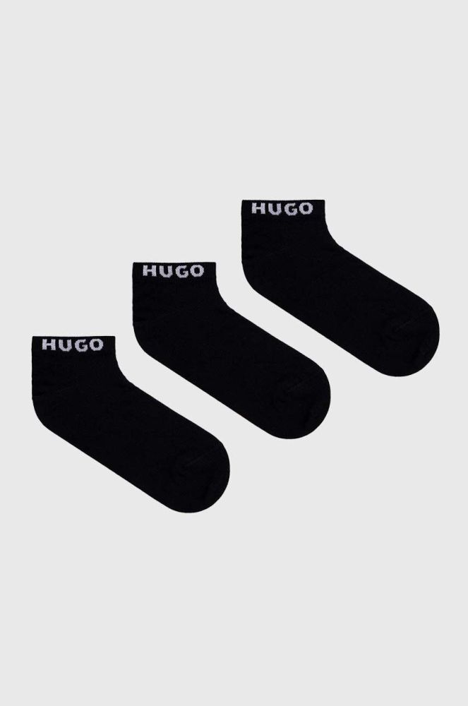 Шкарпетки HUGO 3-pack чоловічі колір чорний (3128376)