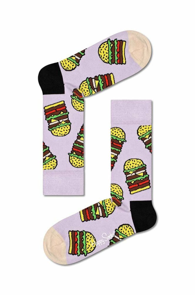 Шкарпетки Happy Socks Burger колір фіолетовий