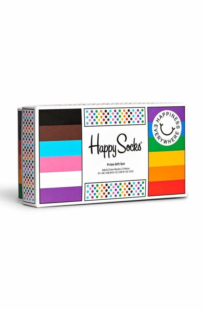 Шкарпетки Happy Socks White 3 3-pack колір барвистий